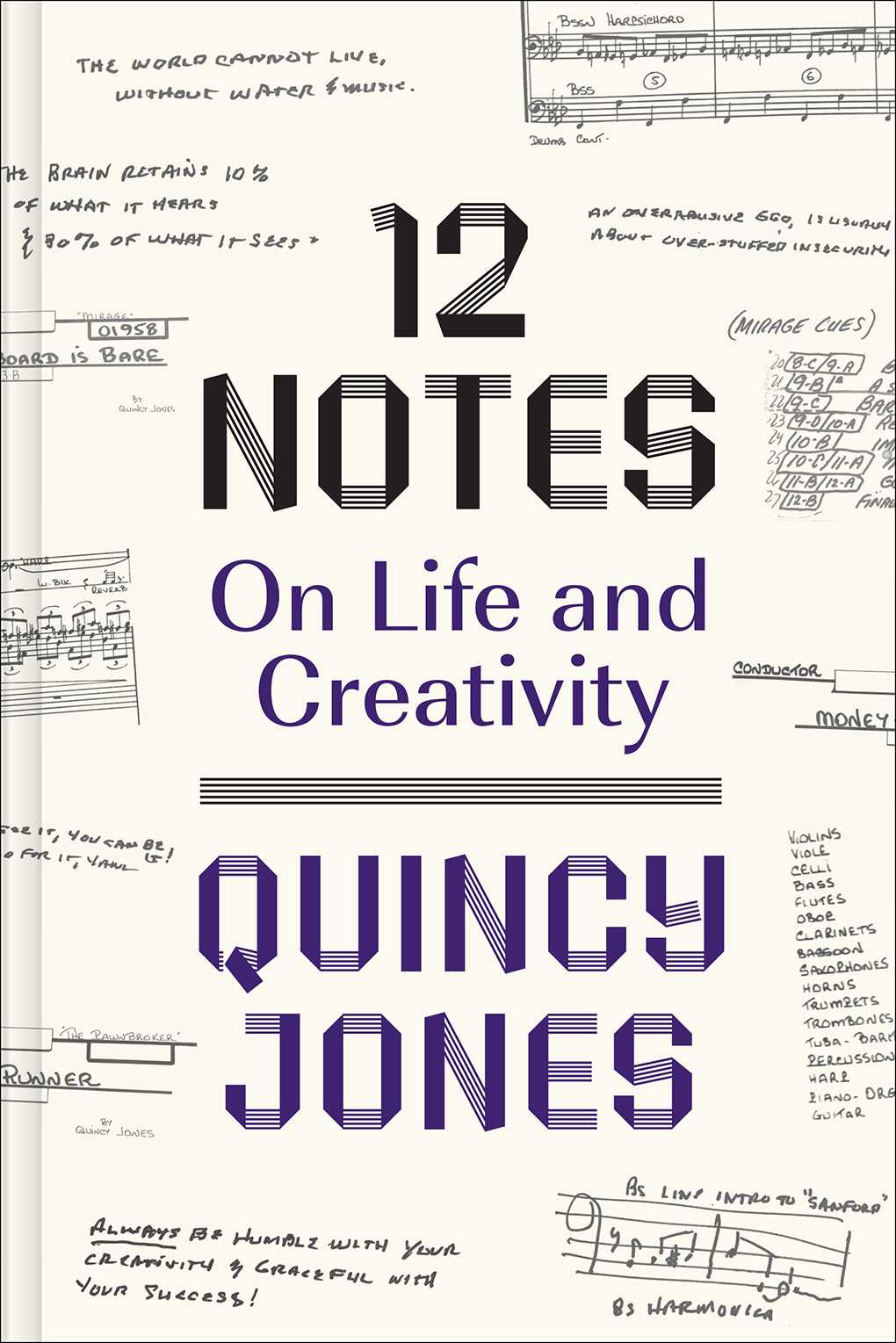 A white book with a black title and hand-written diagrams on the cover.